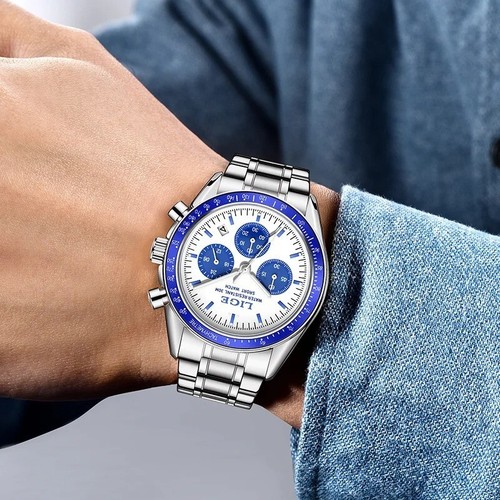 LIGE Reloj Hombre Cuarzo - Luminoso, Impermeable, Lujo y Deporte Diseño Elegante - Imagen 4 de 7