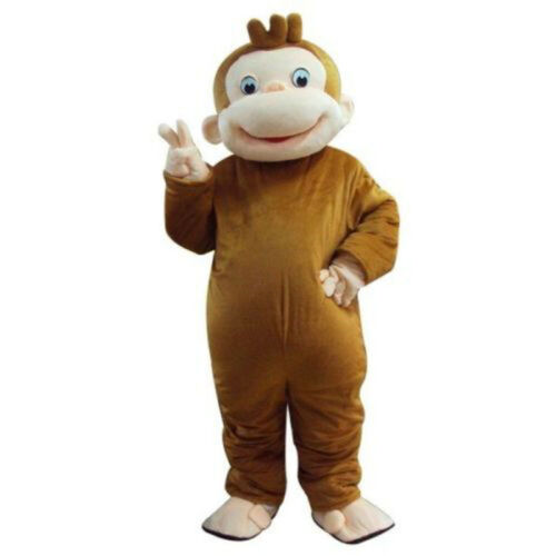 George Monkey Mascot Costume Clothing Halloween Party game Fancy Dress Adults A+ - Picture 1 of 4