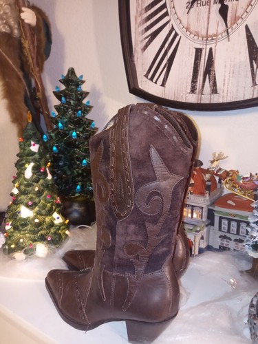 Bass Palomino Cowboy Boots Size 6 - Picture 4 of 11