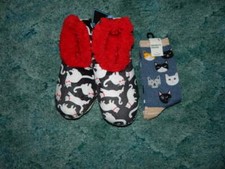 PAIR OF CAT SLIPPERS AND CAT SOCKS BRAND NEW 
