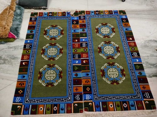Handmade Nepali Tibetan Rugs Rectangular 2 Piece Hand Knotted Carpet - Picture 1 of 49
