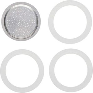 Bialetti 1 Cup Set of 3 Gaskets and 1 Filter Holder for 1-cup Model (0800001)