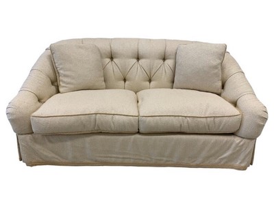 Signed Baker Furniture Chesterfield Tufted Chenille Luxury