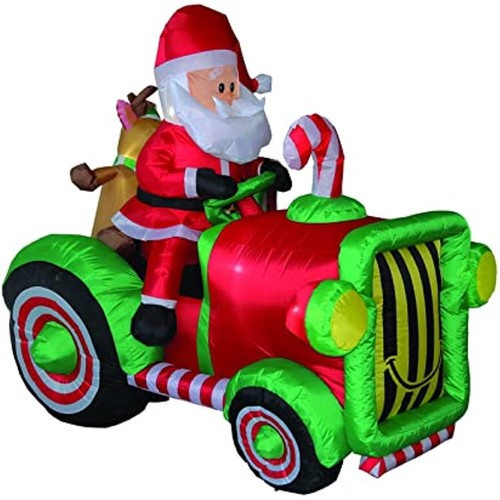 Santa with Tractor Inflatable - Picture 3 of 3