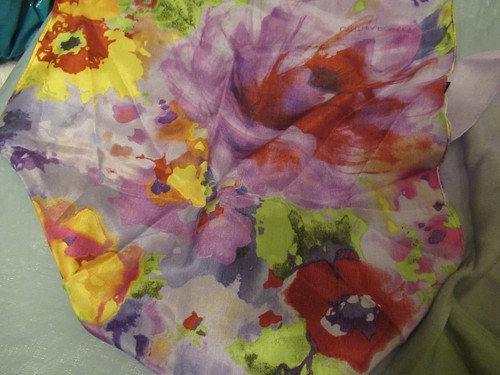 S2) Cynthia Rowley Silk Scarf 14x 65 Long Vintage Colorful floral Beautiful - Picture 5 of 5