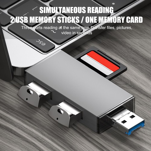 7-IN1 Micro SD Card Reader Adapter Type C USB 3.0 2.0 & Micro USB Smartphones PC - Picture 2 of 11