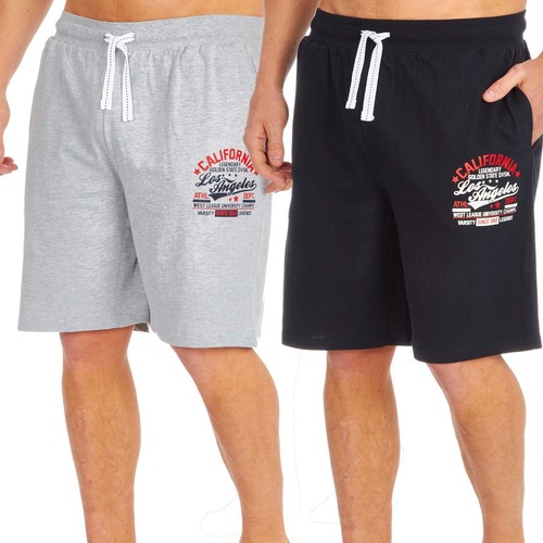Mens 2 - Pack Sleep Night Wear Pyjamas PJ Bottoms Lounge ShortS WITH POCKETS - Picture 10 of 40