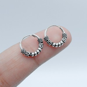 12Mm Bali Hoops 925 Sterling Silver For Women and Girls 12Mm Bali Hoops 925 Sterling Silver For Women and Girls