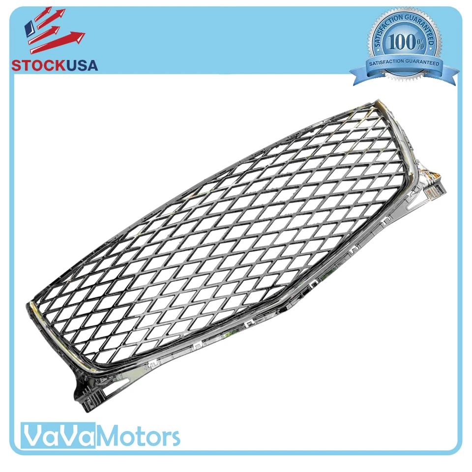 Se adapta a parachoques delantero Genesis GV80 2021 2023 parrilla superior conjunto ABS plateado Foto 2 de 3