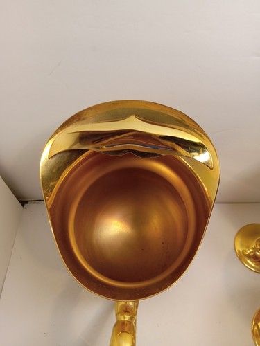 WMF of America 2 Gold Plate Cups and Pitcher 6395 24KGold Electroplate Vintage - Picture 9 of 10