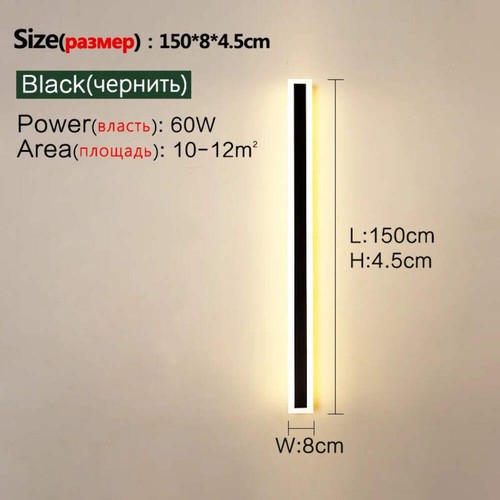 Lámpara de Pared LED Exterior - Larga, IP65 Impermeable, para Jardín, Balcón, Entrada, St - Imagen 35 de 91