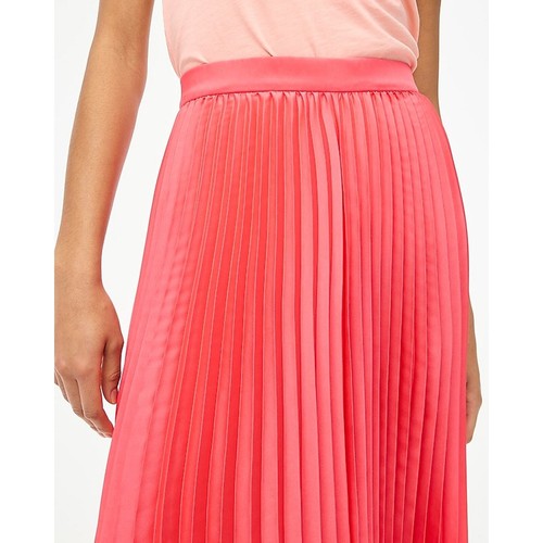 NWT J.Crew Factory Women's Medium Pink Pleated Elastic Waist Midi Skirt - Picture 2 of 7