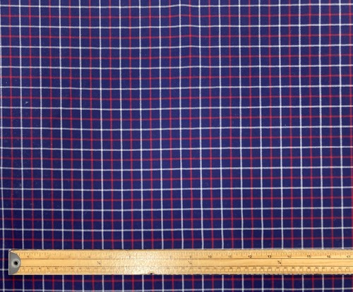 Wool Suiting Fabric Navy Red Check Winter Dressmaking Medium Drape Material - Picture 11 of 11