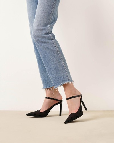Givenchy 37 + Box Show 4G Strap 95 Mesh Mule Slingback Logo Embroidered Heels - Picture 2 of 16