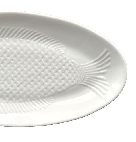 Crate&Barrel 18" Feast of the Seven Fishes White Ceramic Serving Platter - Picture 4 of 8