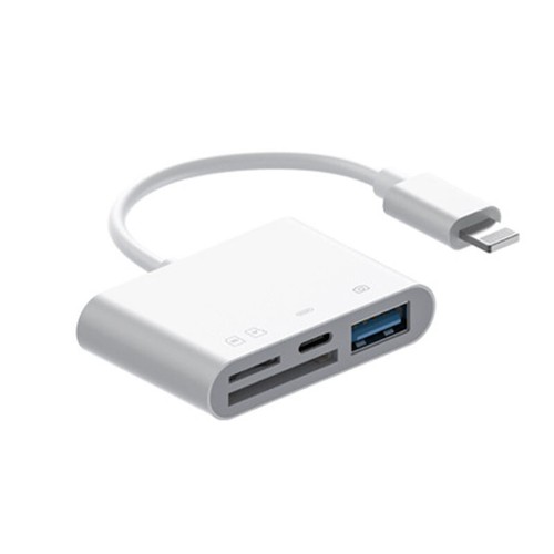 4-in-1-Micro-SD/SD-Kartenleser für iPhone/iPad, Adapter mit Ladeanschluss - Bild 2 von 7