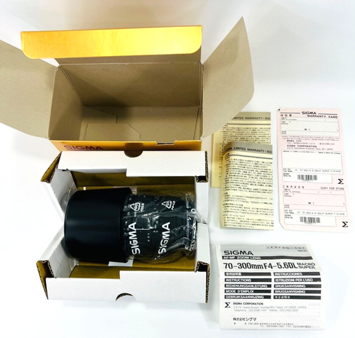 Camera Lens Sigma 70-300MM F4-5.6 DL Macro Super AF /Box/Hood/Manual - Picture 1 of 12