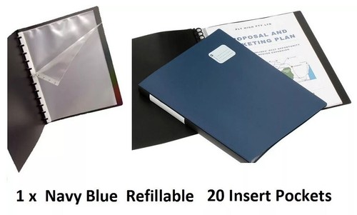 Marbig 20027 Professional Display Book Refillable 20 Pockets A4 Navy Blue B464 - Picture 4 of 4