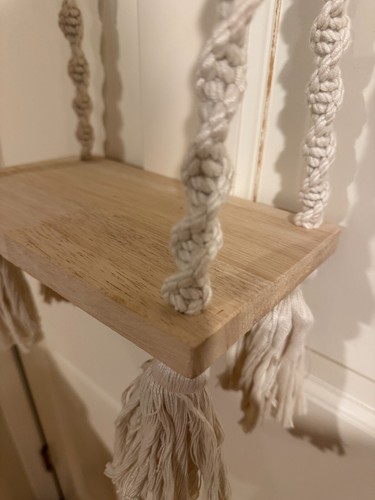 Handmade Macrame Wall Hanging Shelf Boho Rope Plant Pot Basket Hanger Decor 10" - Picture 12 of 13