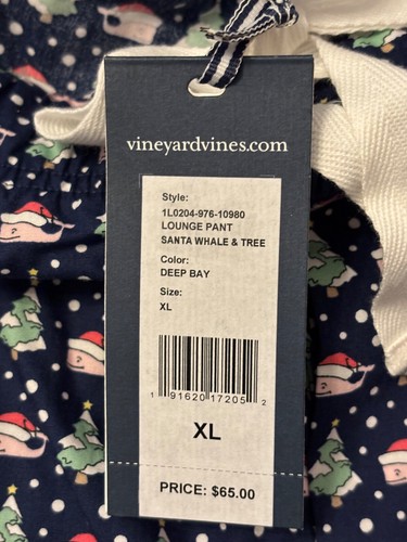 Vineyard Vines Mens Blue Christmas Print Pajama Bottom XL with Gift Box - Picture 7 of 10