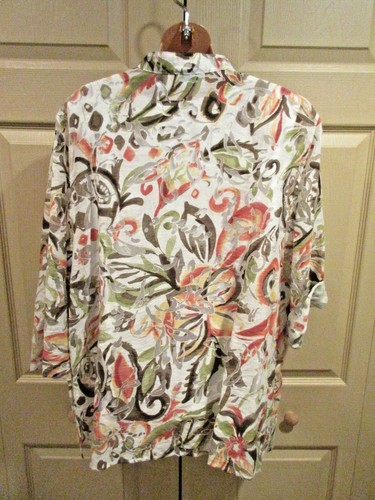 Alfred Dunner Women's 20W Shirt Blouse BUTTON FRONT LAYERED TANK CUTWORK SET - Picture 3 of 7