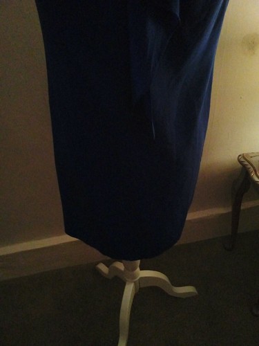 OASIS pure silk one shoulder dress size 12 royal blue - Picture 7 of 10
