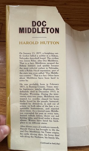 Vintage 1974 Doc Middleton Life and Legend of the Notorious Plains Outlaw Hutton - Picture 9 of 20