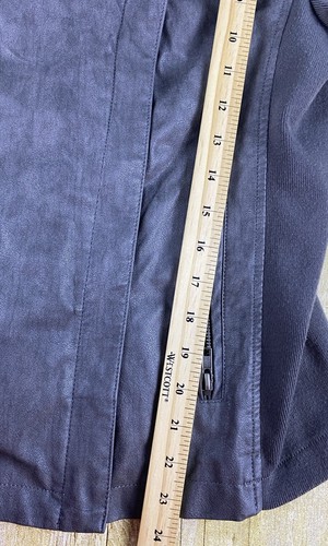 Mossimo Faux Leather Zip Up Jacket Women’s Size Large Gray Asymmetric Zipper - Picture 11 of 18