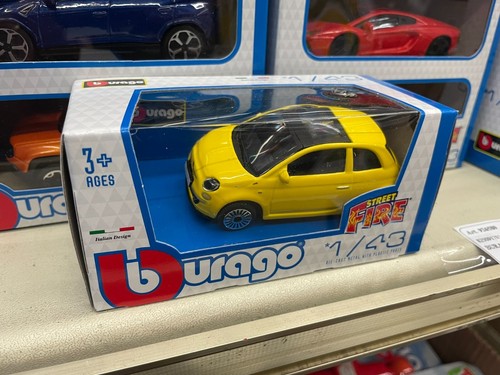 FIAT 500 Amarilla ESCALA 1/43 Nueva 500 BBURAGO BURAGO Modelo De Coche De Metal