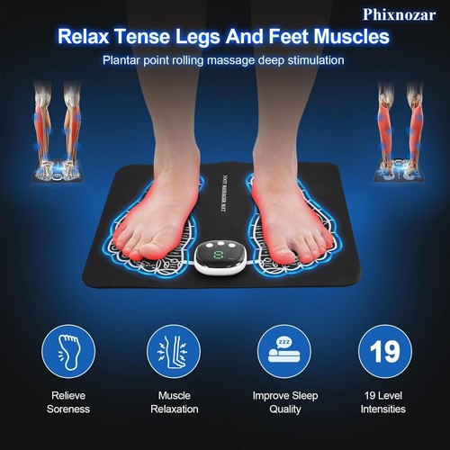 Portable Foot Massager Mat for Pain Relief & Muscle Relaxation , 8 Modes & 19 Le - Picture 4 of 6