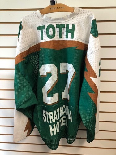 Camiseta deportiva de lacrosse usada de Kaleb Toth Victoria Shamrocks 1999 WLA copa hombre novato juego - Imagen 2 de 6