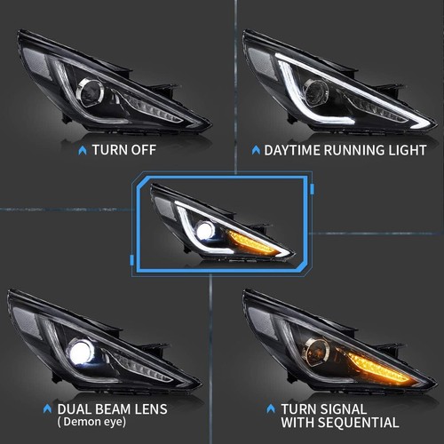 VLAND LED Headlights For Hyundai Sonata 2011-2014 Projector DRL Sets Front Lamps - Bild 3 von 12