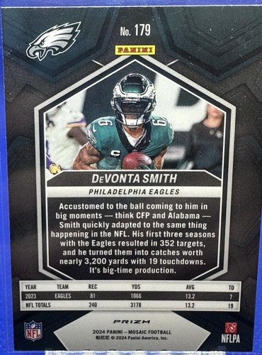 2024 Panini Mosaic - Genesis Mosaic Prizm #179 Devonta Smith Eagles Case Hit - 第 2/2 張圖片