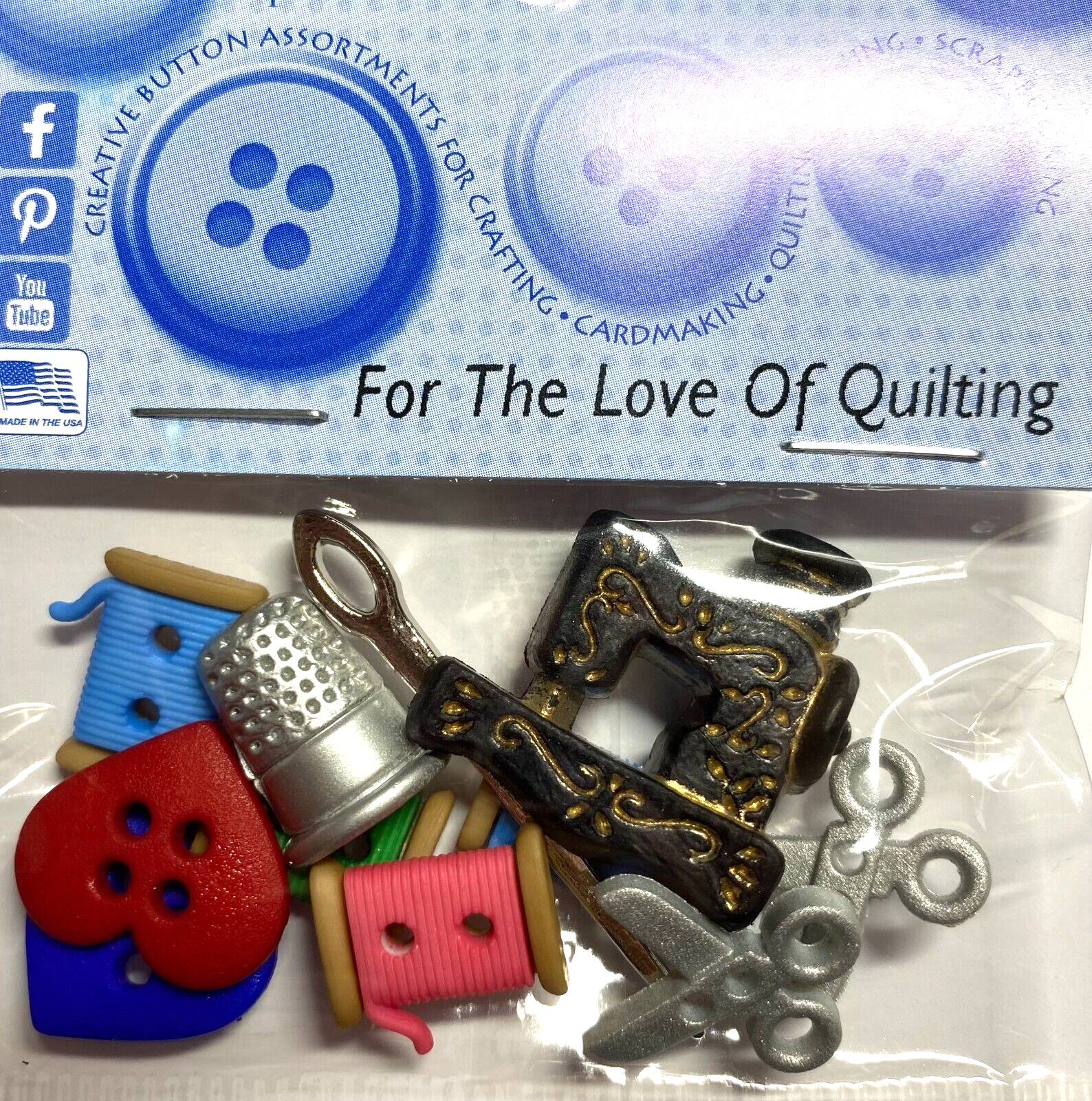 Dress It Up Novelty Buttons For The Love of Quilting Sewing Craft New
