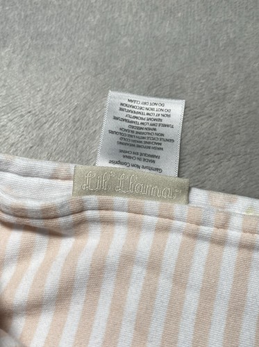 Lil Lama Wende Baby Decke Schaf Lamm rosa weiß Streifen Herz Jersey Strick - Bild 4 von 7