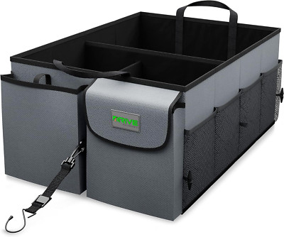 Drive Auto Products Black Car Trunk Adjustable Straps Foldable Storage Organizer