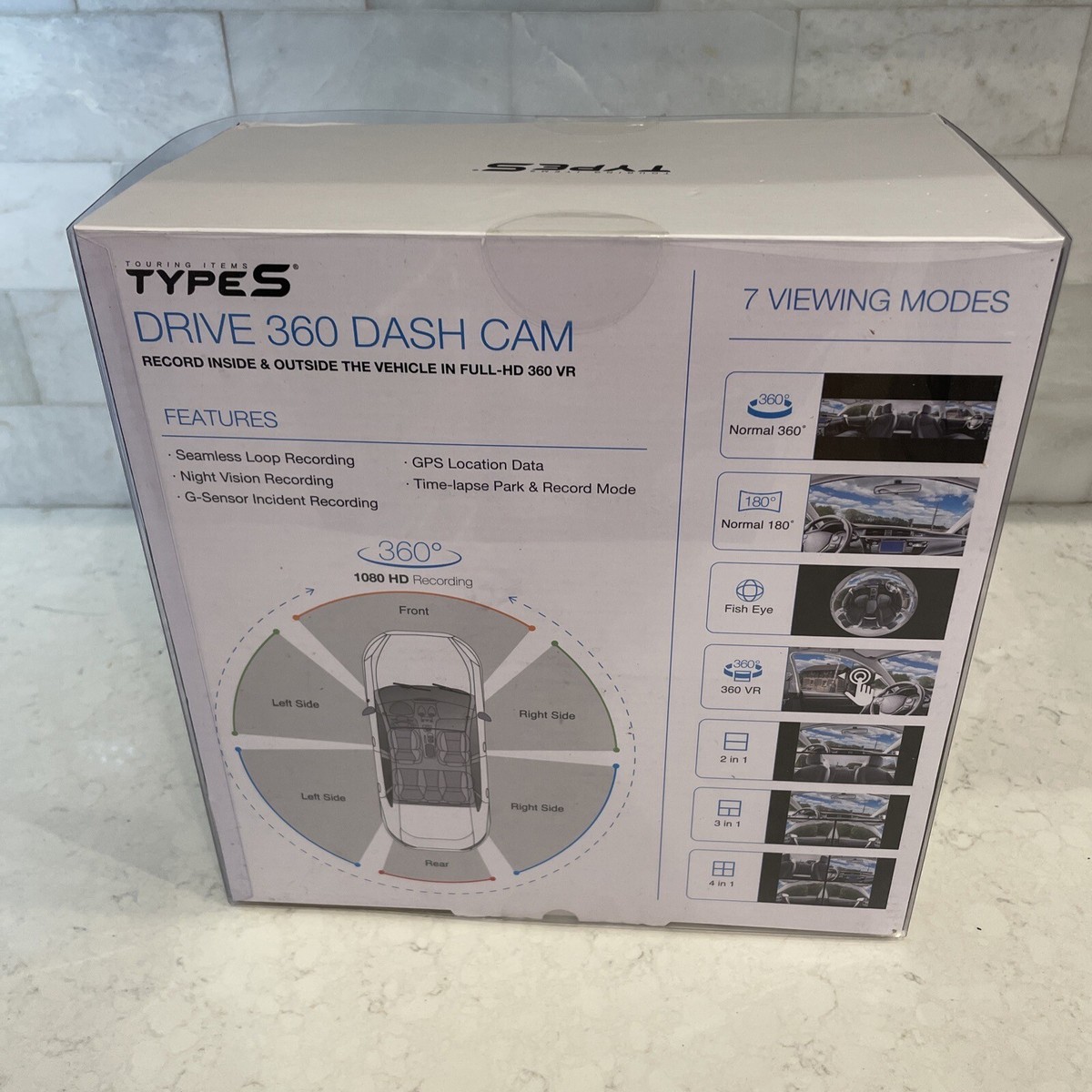 New Sealed Touring Items Type S Drive 360 Dash Cam Camera / Item