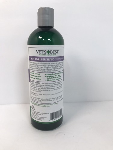 Vet's Best Shampoo Ipoallergenico per Cane con Pelle Sensibile - Rimedio Naturale - Foto 3 di 5