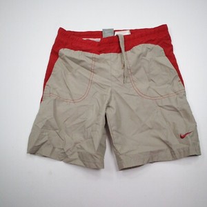 Nike Boys Swim Shorts Sports Beige Red Size Large 116-128 Vintage Y2K