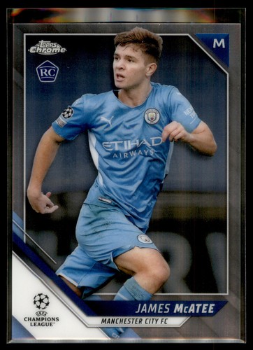 2021-22 Topps Chrome UEFA Champions League Base #53 James McAtee RC Man City - Picture 1 of 2