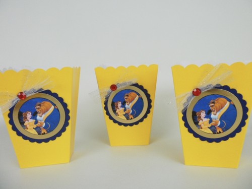 Beauty and The Beast Party favors/ popcorn/ candy box/ goodie bag SET OF 10 - Picture 2 of 2
