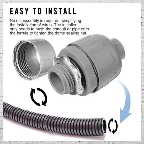 1/2 Zoll flüssigkeitsdichter Verbinder PVC Elektro Rohr Fittings gerade 180 Grad - Bild 5 von 7