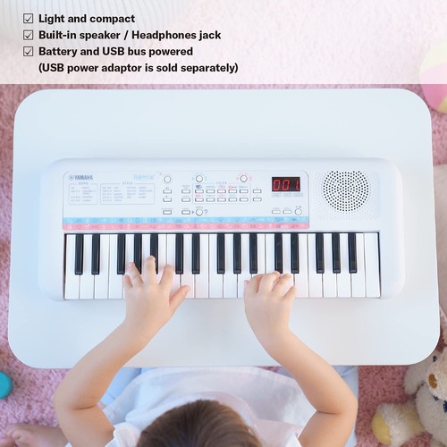 Mini teclado portátil Yamaha Remie PSS-E30 37 teclas, blanco - Imagen 4 de 9