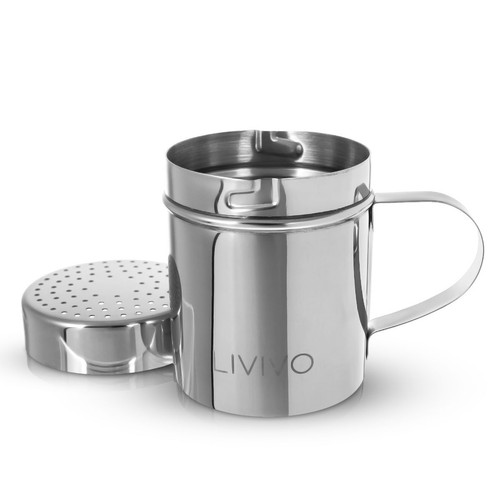 Stainless Steel Chocolate Shaker Icing Cocoa Flour Sugar Cappuccino Sifter & Lid - Picture 9 of 12