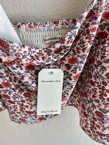 Abercrombie & Fitch Floral Wide Strapped Squareneck Crop Top XXXL - Picture 5 of 7