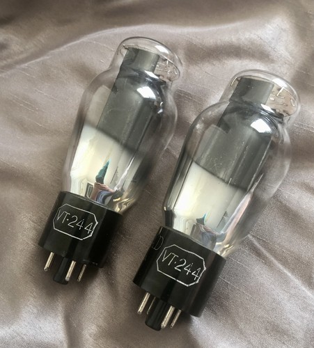 WWII Matched Pair KEN-RAD 5U4G VT-244 A3 Tubes Hanging Filament D Foil Getters - Picture 5 of 13