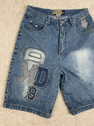 Vintage Dtek Jeans Denim Bermuda Shorts Mens Size 33 Regular Logo Pockets Blue - Picture 3 of 13