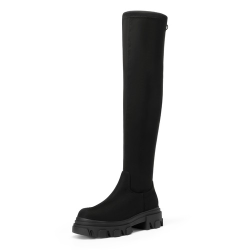 Women's Over The Knee Platform Thigh High Boots Long Stretch Soft Fashion Party - Picture 15 of 26