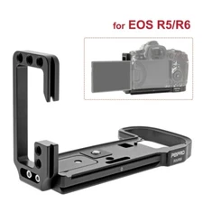 PEIPRO Metal Quick Release L-Plate Bracket Hand Grip For Canon EOS R5 R6 Camera