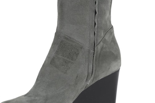 Womens Cole Haan Gray Suede Wedge Knee High Tall Side Zip Boots Shoes Size 7.5 B - Picture 6 of 7